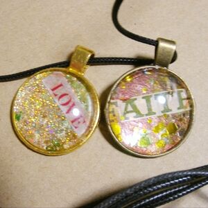 Golden love faith necklace set